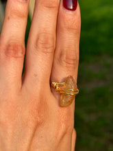 Load image into Gallery viewer, 💛 Sunstone Raw Yellow Aura Quartz Ring (Size 8.5)
