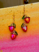 Load image into Gallery viewer, 🍓✨ Enchanted Strawberry Vine Earrings ✨🍃
