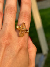 Load image into Gallery viewer, 💛 Sunstone Raw Yellow Aura Quartz Ring (Size 8.5)
