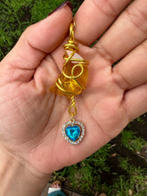 Load image into Gallery viewer, Golden Moonbeam Crystal &amp; Heart Charm Necklace
