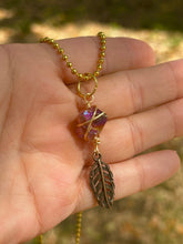 Load image into Gallery viewer, Solar Feather Guardian – Tangerine Aura Quartz Necklace | Wire Wrapped Crystal for Joy, Freedom &amp; Creative Energy
