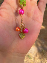 Load image into Gallery viewer, Neon Pink Pearl Fair Necklaces w/ Aura Quartz
