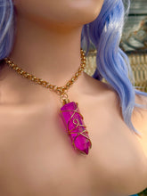 Load image into Gallery viewer, Velvet Vortex – Magenta Celestial Prism Aura Quartz Necklace
