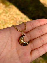 Load image into Gallery viewer, Golden Guardian Moon-Tiger’s Eye Necklace Crisscross Tiny Swirl Wrap
