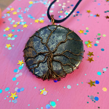 Load image into Gallery viewer, Wire Wrapped Pyrite Tree Of Life Necklace

