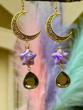 Load image into Gallery viewer, 🌙 Golden Pyrite Moon &amp; Star Earrings ✨
