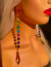 Load image into Gallery viewer, Exquisite Rainbow Crystal Rhinestone Statement Earrings
