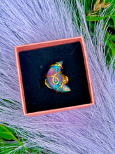 Load image into Gallery viewer, Rainbow Opal Crescent Moon Ring – Adjustable Fairycore Statement Ring ✨
