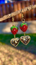 Load image into Gallery viewer, Sugar Sparkle Strawberry Heart Earrings 🍓✨
