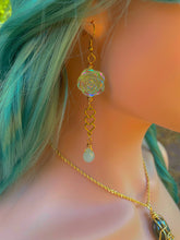 Load image into Gallery viewer, Green Aventurine Rose Heart Earrings
