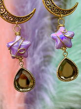 Load image into Gallery viewer, 🌙 Golden Pyrite Moon &amp; Star Earrings ✨
