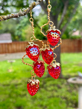 Load image into Gallery viewer, 🍓✨ Crimson Bloom Strawberry Vine Earrings
