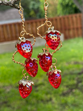 Load image into Gallery viewer, 🍓✨ Crimson Bloom Strawberry Vine Earrings
