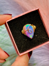 Load image into Gallery viewer, 🌙✨ Ethereal Teardrop Rainbow Opal Swirl Adjustable Ring
