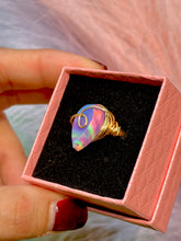 Load image into Gallery viewer, 🌙✨ Ethereal Teardrop Rainbow Opal Swirl Adjustable Ring
