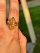 Load image into Gallery viewer, 💛 Sunstone Raw Yellow Aura Quartz Ring (Size 8.5)
