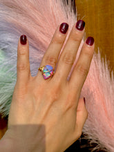 Load image into Gallery viewer, ✨Crisscross Synthetic Rainbow Opal Adjustable Ring
