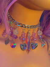 Load image into Gallery viewer, Lavender Sun Catcher Charm Necklace w/ Crackle Quartz
