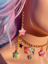 Load image into Gallery viewer, Pink and Green A Symmetrical Matching Star Earrings
