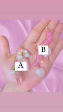 Load image into Gallery viewer, Pink Kawaii Rose Quartz and Pink Aura Titanium Earrings
