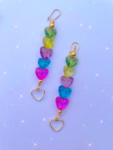 Load image into Gallery viewer, Auroras Heart Rainbow Ombré Earrings
