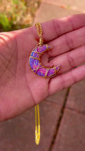Load and play video in Gallery viewer, 🌙 Rainbow Opal Crescent Moon Necklace
